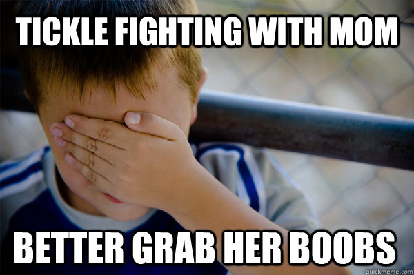 tickle fighting with mom better grab her boobs - tickle fighting with mom better grab her boobs  Misc