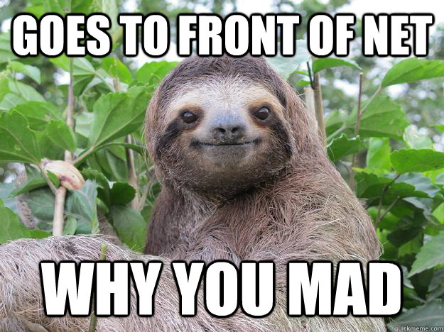 Goes to front of net why you mad - Goes to front of net why you mad  Stoned Sloth