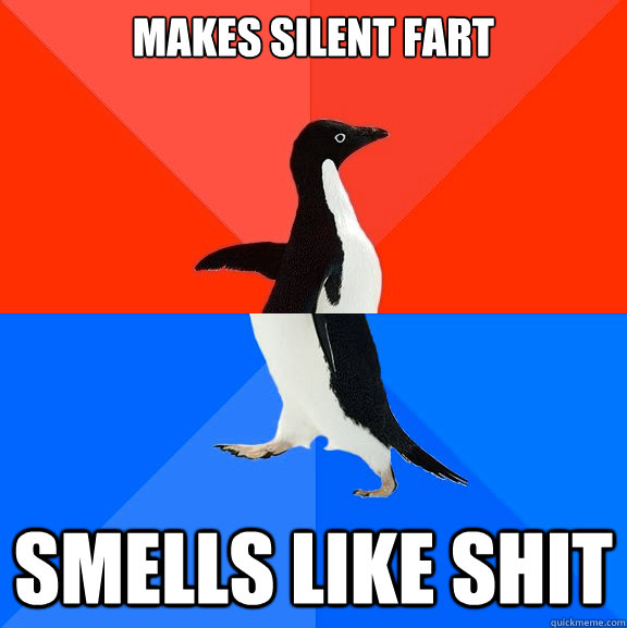 Makes silent fart smells like shit  Socially Awesome Awkward Penguin