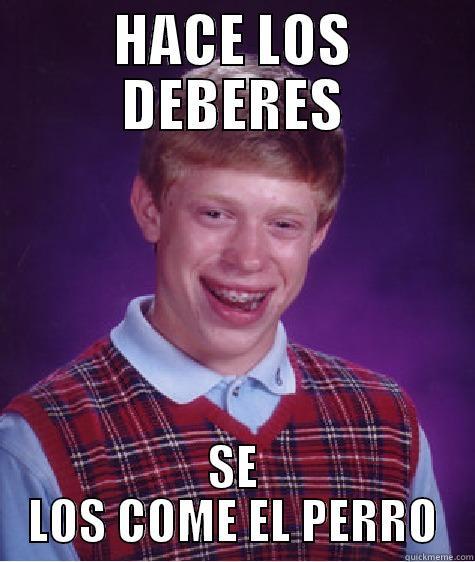 HACE LOS DEBERES SE LOS COME EL PERRO Bad Luck Brian