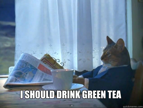  I should drink green tea -  I should drink green tea  The One Percent Cat