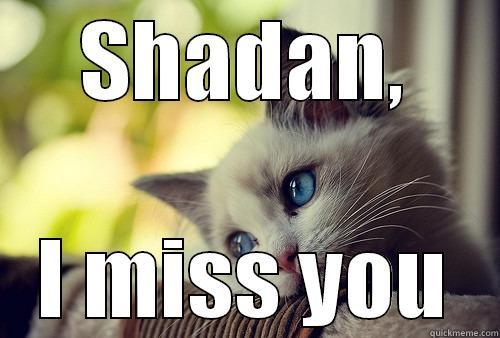 SHADAN, I MISS YOU First World Problems Cat