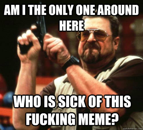 Am i the only one around here who is sick of this fucking meme?  Am I The Only One Around Here
