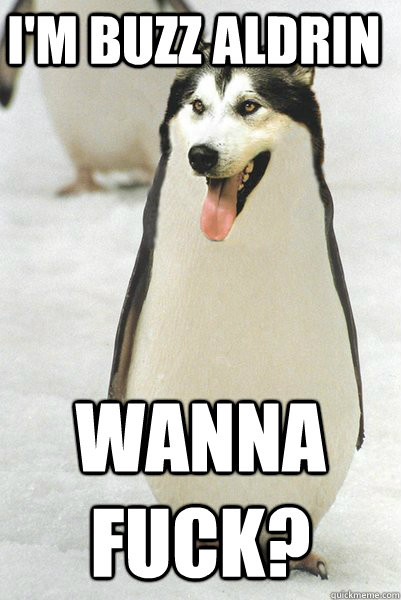 i'm buzz aldrin wanna fuck?  Courageously Awkward Wolf