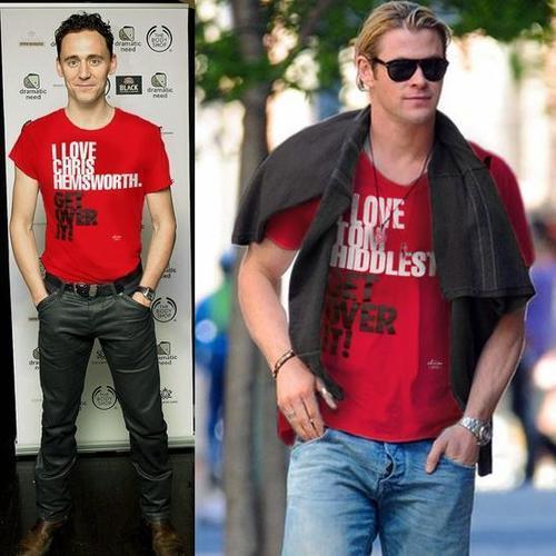 Bromance between Tom Hiddleston and Chris Hemsworth -   Misc
