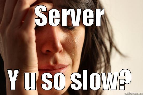 SERVER Y U SO SLOW? First World Problems