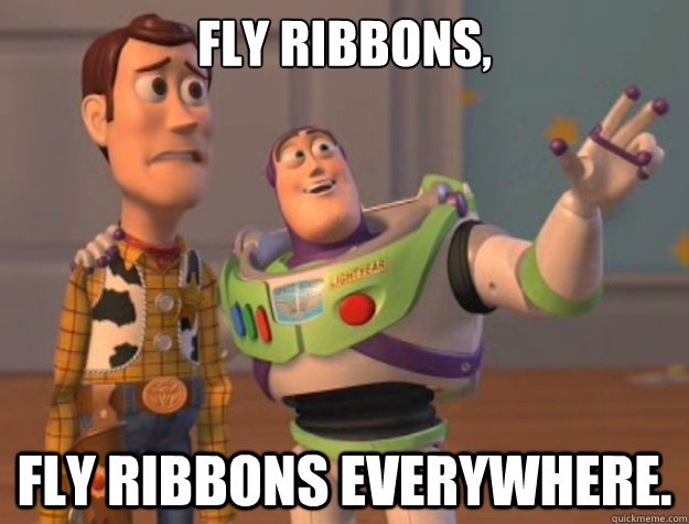 fly ribbons, fly ribbons everywhere.  Buzz Lightyear