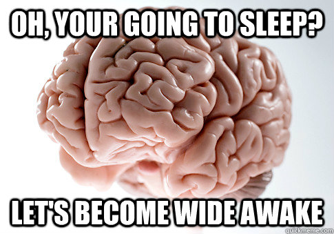 Oh, your going to sleep? let's become wide awake  Scumbag Brain