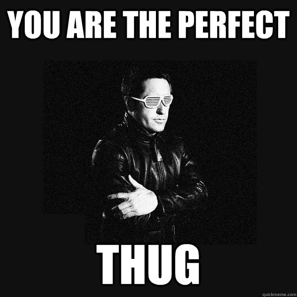 You are the perfect thug  
