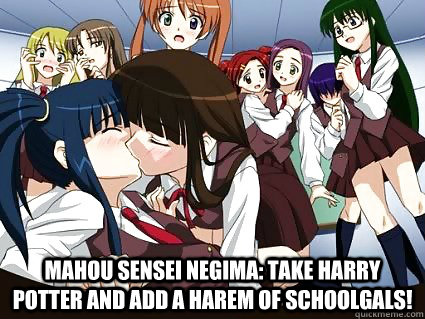  Mahou Sensei Negima: Take Harry Potter and add a Harem of Schoolgals!  Mahou Sensei Negima Setsuna and Konoka Yuri