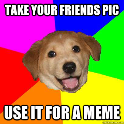take your friends pic use it for a meme  Advice Dog