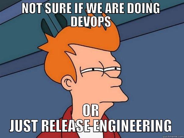 NOT SURE IF WE ARE DOING DEVOPS OR JUST RELEASE ENGINEERING Futurama Fry