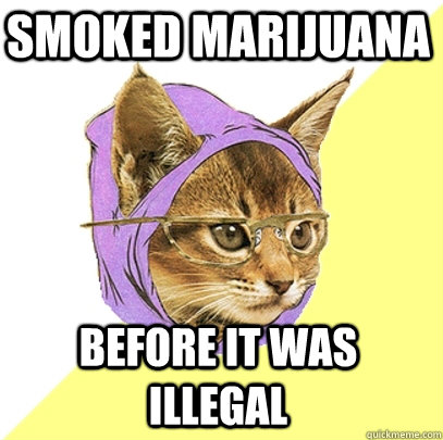 smoked marijuana  before it was illegal  - smoked marijuana  before it was illegal   Hipster Kitty