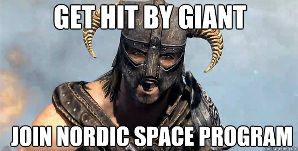 get﻿ hit by giant join nordic space program  skyrim