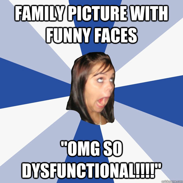 Family picture with funny faces 
