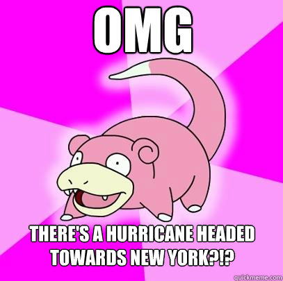 OMG There's a hurricane headed towards new york?!?  Slowpoke