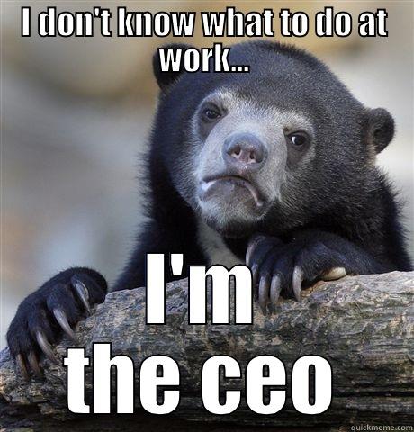 I DON'T KNOW WHAT TO DO AT WORK... I'M THE CEL Confession Bear