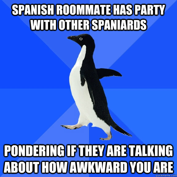 Spanish roommate has party with other spaniards pondering if they are