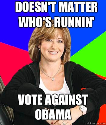 doesn't matter who's runnin' Vote against Obama - doesn't matter who's runnin' Vote against Obama  Sheltering Suburban Mom