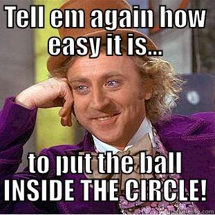 TELL EM AGAIN HOW EASY IT IS... TO PUT THE BALL INSIDE THE CIRCLE! Condescending Wonka