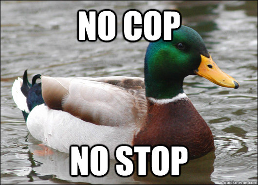 No cop no stop  Actual Advice Mallard