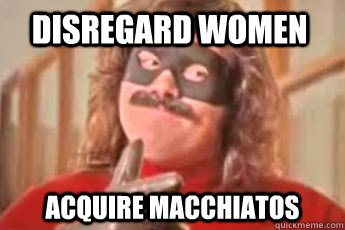 disregard women acquire macchiatos  Italian Spiderman