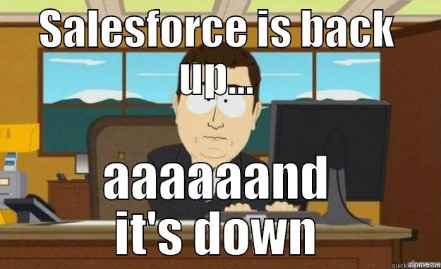 Sales force is up! - SALESFORCE IS BACK UP... AAAAAAND IT'S DOWN aaaand its gone