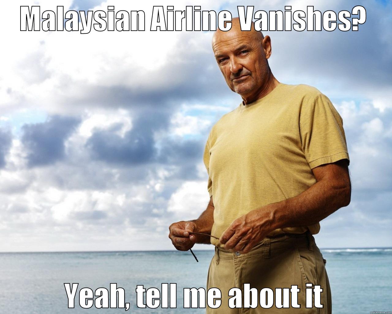 MALAYSIAN AIRLINE VANISHES? YEAH, TELL ME ABOUT IT Misc