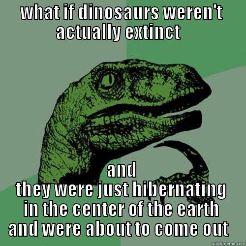 WHAT IF DINOSAURS WEREN'T ACTUALLY EXTINCT   AND THEY WERE JUST HIBERNATING IN THE CENTER OF THE EARTH AND WERE ABOUT TO COME OUT   Philosoraptor