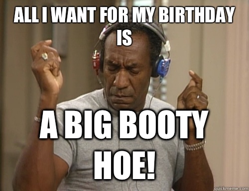 All I want for my birthday is A BIG BOOTY HOE!  