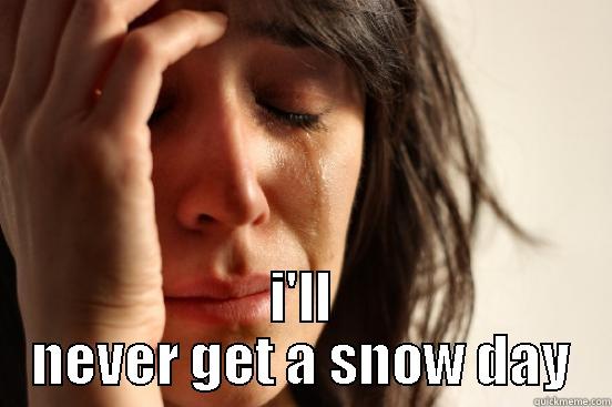 I'LL NEVER GET A SNOW DAY First World Problems