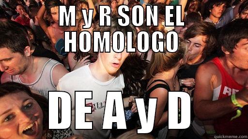 M Y R SON EL HOMOLOGO DE A Y D Sudden Clarity Clarence