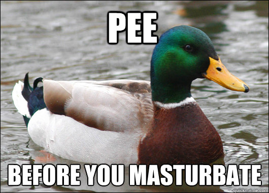 Pee Before you masturbate   Actual Advice Mallard