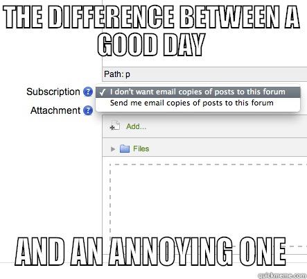THE DIFFERENCE BETWEEN A GOOD DAY AND AN ANNOYING ONE Misc