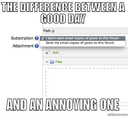 THE DIFFERENCE BETWEEN A GOOD DAY AND AN ANNOYING ONE Misc