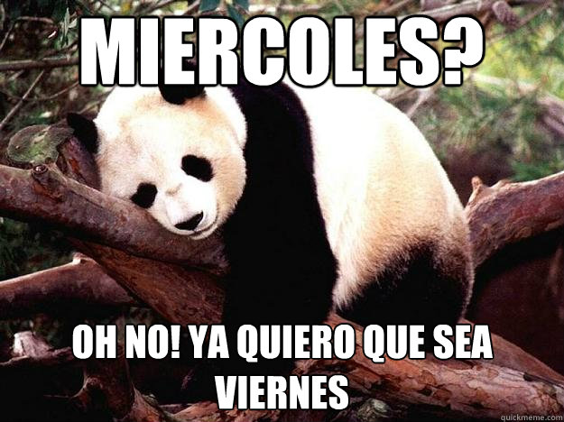 MIERCOLES? OH NO! YA QUIERO QUE SEA VIERNES   Procrastination Panda