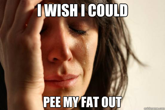 I wish I could Pee my fat out  First World Problems