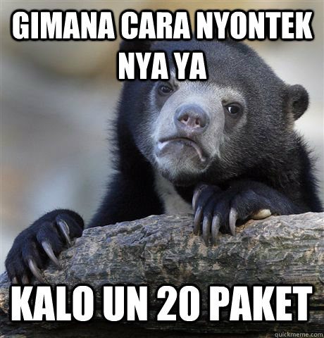 Gimana cara nyontek nya ya kalo UN 20 paket  Confession Bear