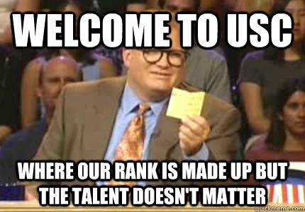 WELCOME TO USC Where our rank is made up but the talent doesn't matter  Whose Line