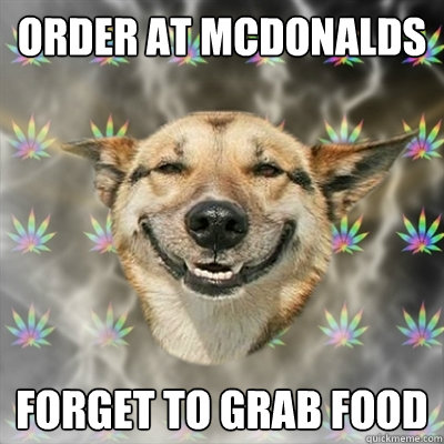 Order at mcdonalds forget to grab food - Order at mcdonalds forget to grab food  Stoner Dog