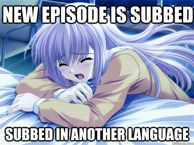 new episode is subbed subbed in another language  Anime world problems