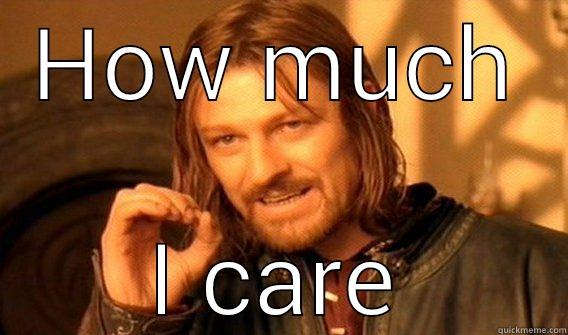 How much i care - HOW MUCH I CARE One Does Not Simply