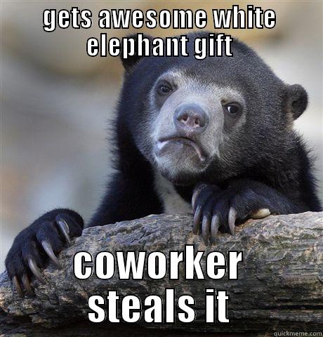GETS AWESOME WHITE ELEPHANT GIFT COWORKER STEALS IT Confession Bear