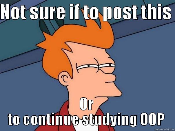 NOT SURE IF TO POST THIS  OR TO CONTINUE STUDYING OOP Futurama Fry