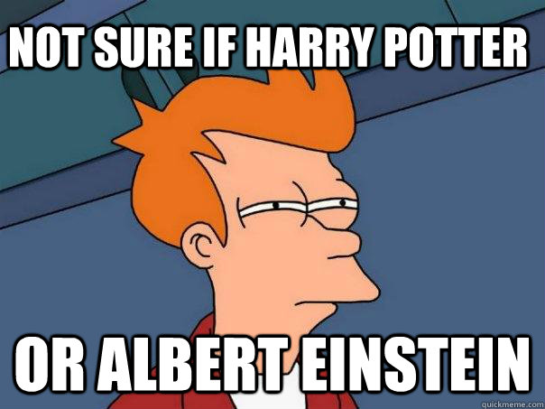 Not sure if harry potter Or Albert Einstein  Futurama Fry