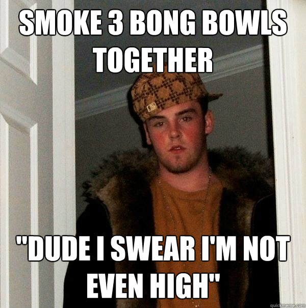smoke 3 bong bowls together 