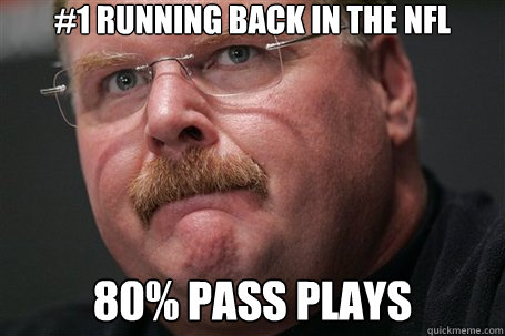#1 running back in the nfl 80% pass plays  Andy reid