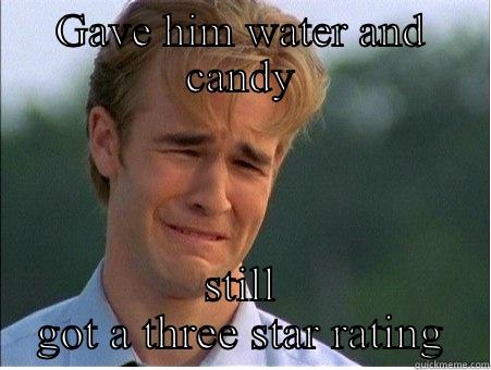 GAVE HIM WATER AND CANDY STILL GOT A THREE STAR RATING 1990s Problems