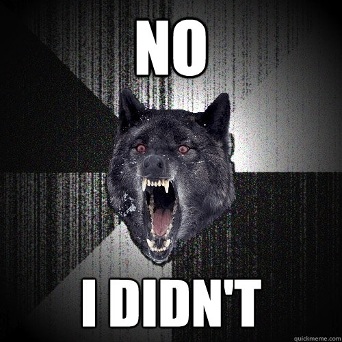 NO I DIDN'T  Insanity Wolf