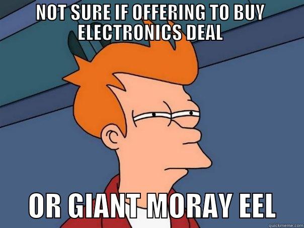 NOT SURE IF OFFERING TO BUY ELECTRONICS DEAL       OR GIANT MORAY EEL     Futurama Fry